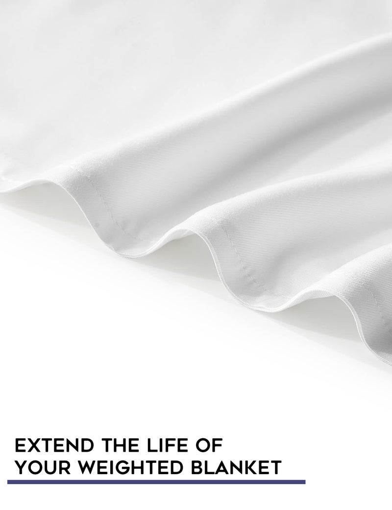 YnM Exclusive Cooling Duvet Cover for Weighted Blankets with 16 Strings (White, 48"x72") - Image 4